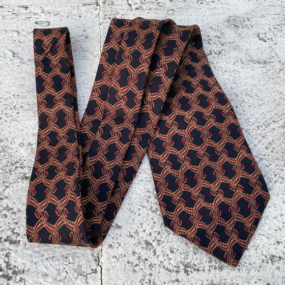 Audrey Buckner Men Tie Brown Europian Silk Hand Tailored Classic Necktie - Picture 2 of 9